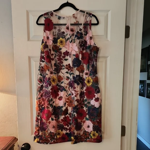 Boston Proper Floral Sleeveless Midi Dress Size 16 - Picture 3 of 7